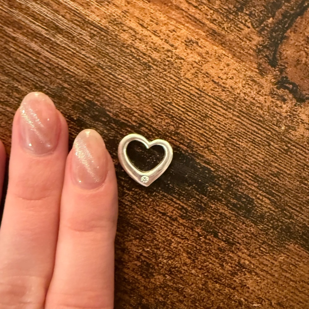 Brilliant Earth sterling Silver Heart Pendant with diamond accent - Picture 3 of 4